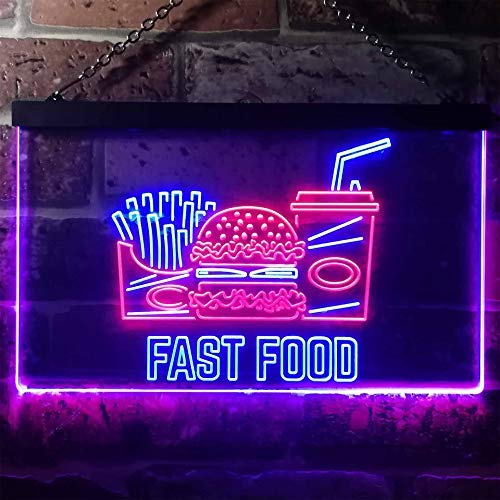 Fast Food Dual LED Neon Light Sign